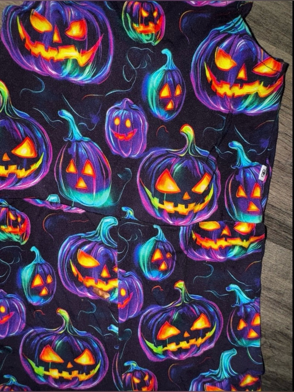 B&R Neon Rainbow Jack-o-Lantern Romper 3T Grail - Picture 6 of 8